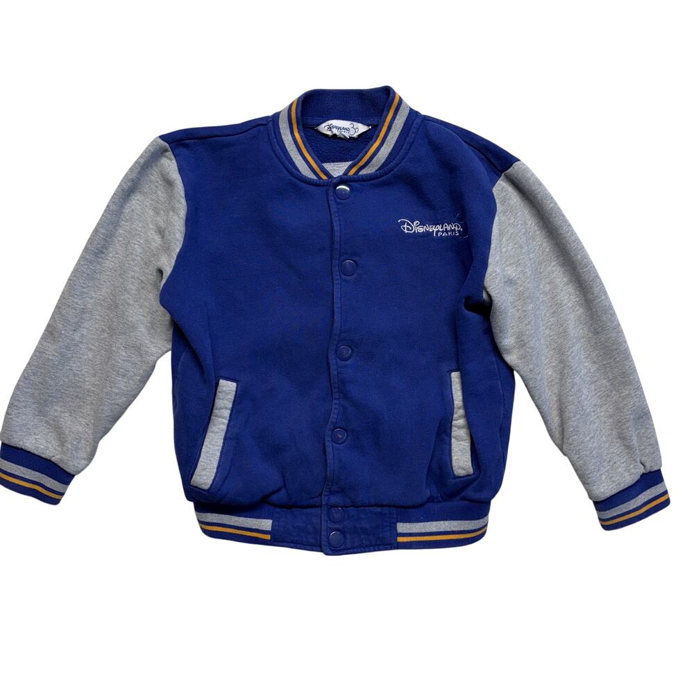 Disneyland Paris Varsity Jacket 8 Kids Boys Blue Gray 30th Anniversary Mickey